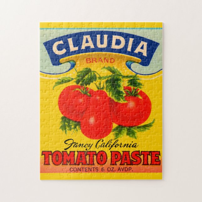 1930s Claudia tomato paste label Jigsaw Puzzle (Vertical)