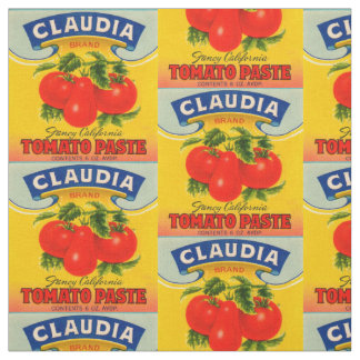 1930s Claudia tomato paste label print Fabric