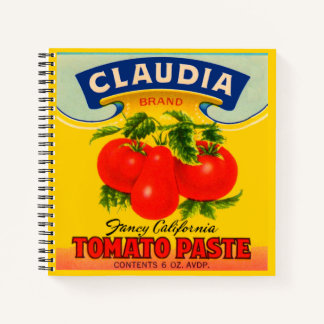 1930s Claudia tomato paste label print Notebook