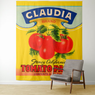 1930s Claudia tomato paste label Tapestry