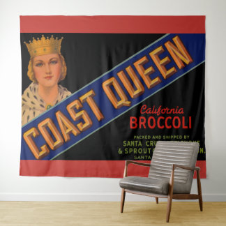 1930s Coast Queen broccoli crate label Tapestry