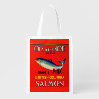 1930s Cock o’ the North salmon can label Grocery Bag