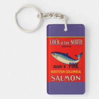 1930s Cock o’ the North salmon can label Keychain