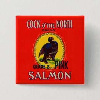 1930s Cock of the North salmon can label Pinback Button