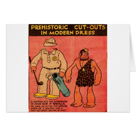 1930s comic strip caveman paper doll King Wur Cards (Front Horizontal)