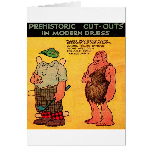1930s comic strip caveman paper doll Wuggy Woo Cards (Front)
