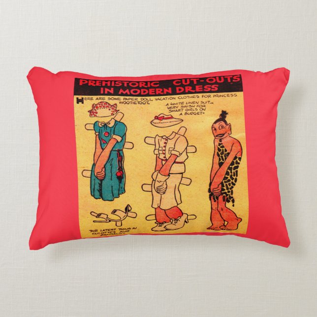 1930s comic strip paper doll Princess Wootietoot Accent Pillow (Front)