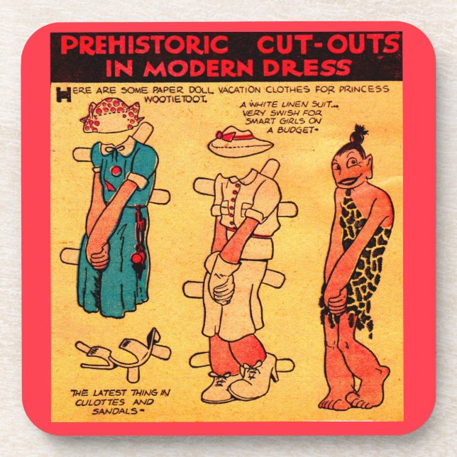 1930s comic strip paper doll Princess Wootietoot Coaster (Front)