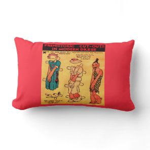 1930s comic strip paper doll Princess Wootietoot Lumbar Pillow