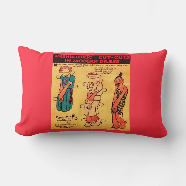 1930s comic strip paper doll Princess Wootietoot Lumbar Pillow (Front)