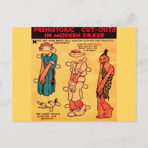 1930s comic strip paper doll Princess Wootietoot Postcard