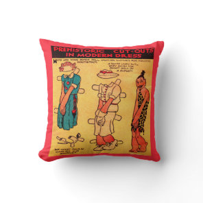 1930s comic strip paper doll Princess Wootietoot Throw Pillow