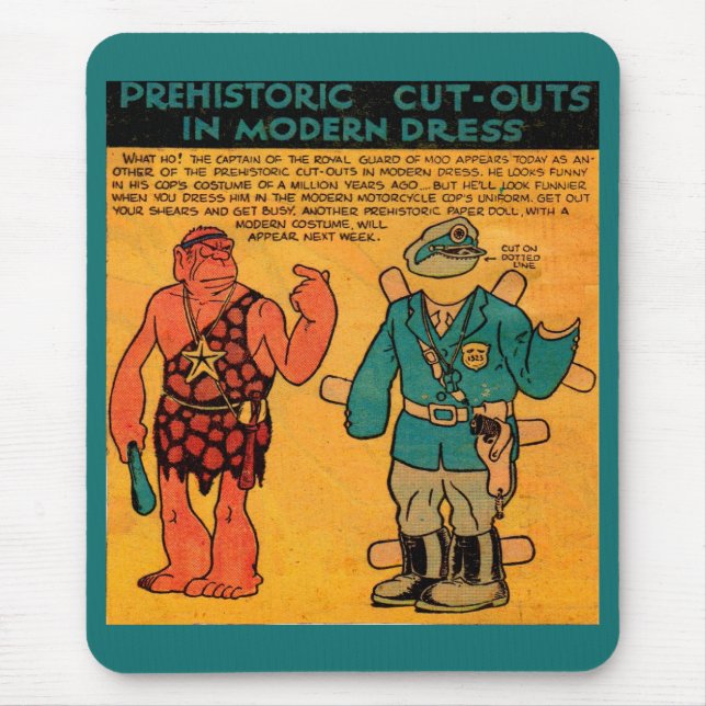 1930s comic strip paper doll Royal Guard of Moo Mouse Pad (Front)