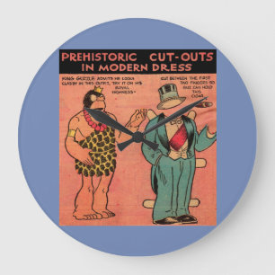 1930s comics cave man paper doll King Guzzle Large Clock