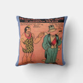 1930s comics cave man paper doll King Guzzle Throw Pillow (Back)
