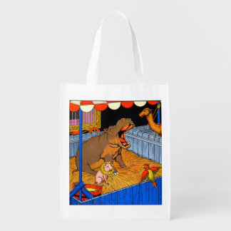 1930s crying hippopotamus and friends grocery bag