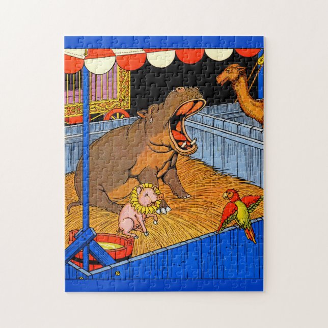 1930s crying hippopotamus and friends jigsaw puzzle (Vertical)