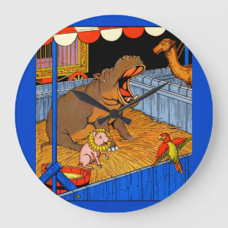 1930s crying hippopotamus and friends large clock