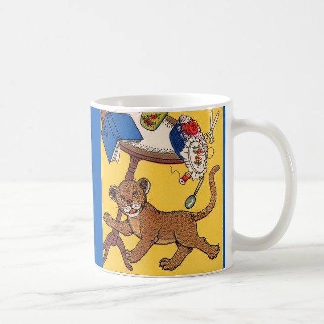 1930s cute and careless little leopard cub coffee mug (Right)