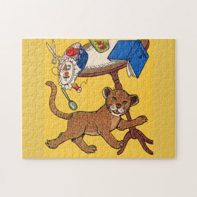 1930s cute and careless little leopard cub jigsaw puzzle (Horizontal)