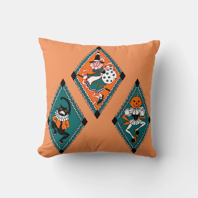 1930s Dancing Halloween Characters | Throw Pillow (Front)