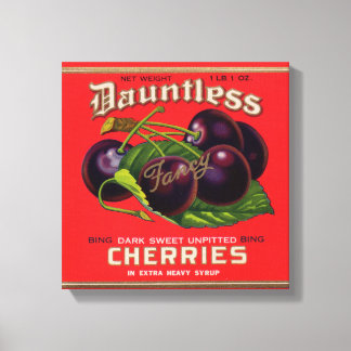 1930s Dauntless Cherries in Heavy Syrup can label Canvas Print