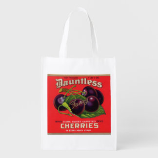 1930s Dauntless Cherries in Heavy Syrup can label Grocery Bag