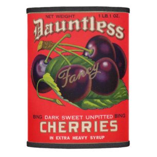 1930s Dauntless Cherries in Heavy Syrup can label Lamp Shade