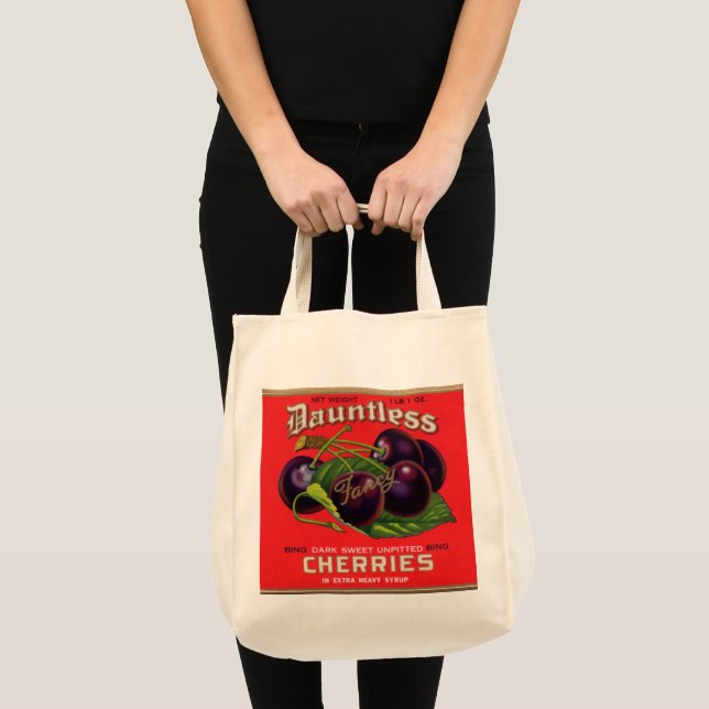 1930s Dauntless Cherries in Heavy Syrup can label Tote Bag (Front (Product))