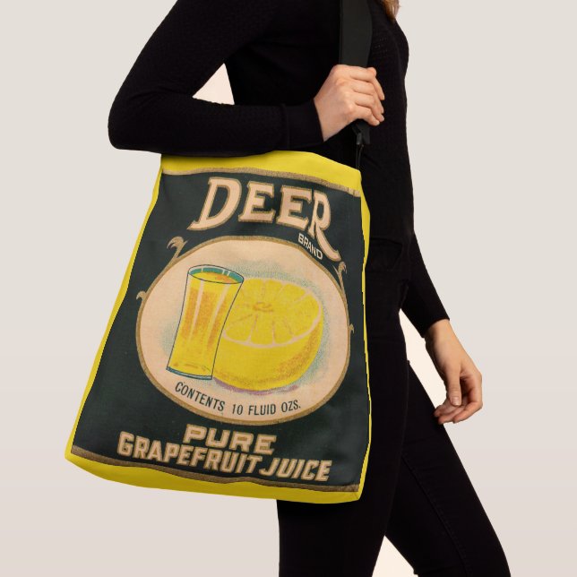 1930s Deer Brand Grapefruit Juice label Crossbody Bag (Close Up)
