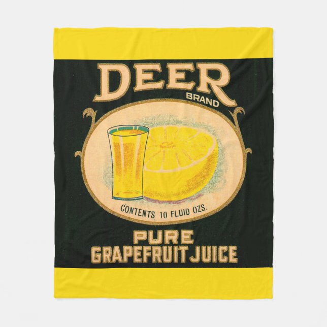 1930s Deer Brand Grapefruit Juice label Fleece Blanket (Front)
