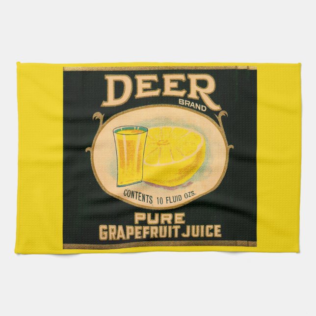 1930s Deer Brand Grapefruit Juice label Kitchen Towel (Horizontal)