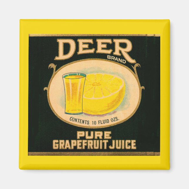 1930s Deer Brand Grapefruit Juice label Magnet (Front)