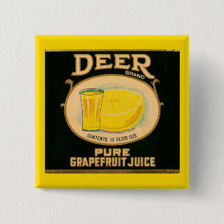 1930s Deer Brand Grapefruit Juice label Pinback Button