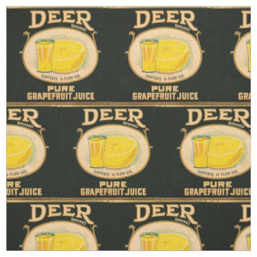 1930s Deer Brand Grapefruit Juice label print Fabric