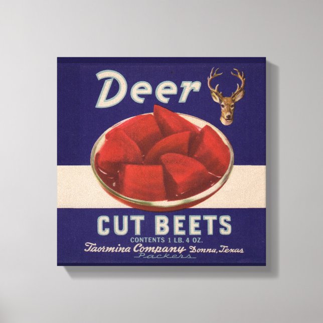 1930s Deer Cut Beets can label Canvas Print (Front)