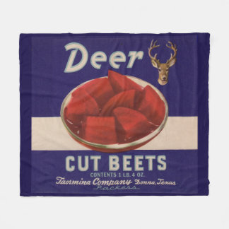 1930s Deer Cut Beets can label Fleece Blanket