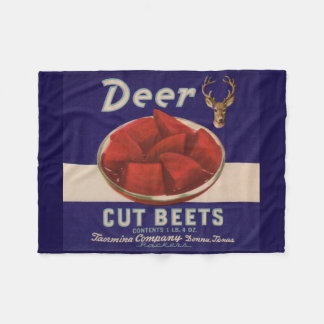 1930s Deer Cut Beets can label Fleece Blanket