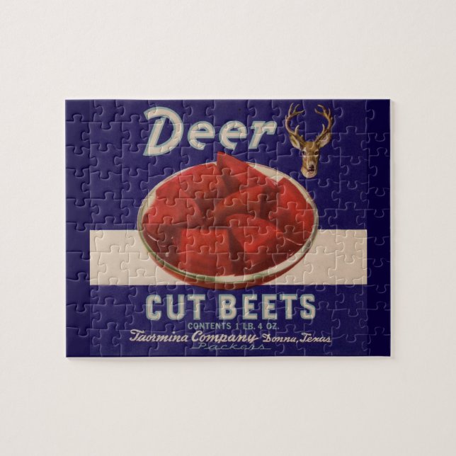1930s Deer Cut Beets can label Jigsaw Puzzle (Horizontal)
