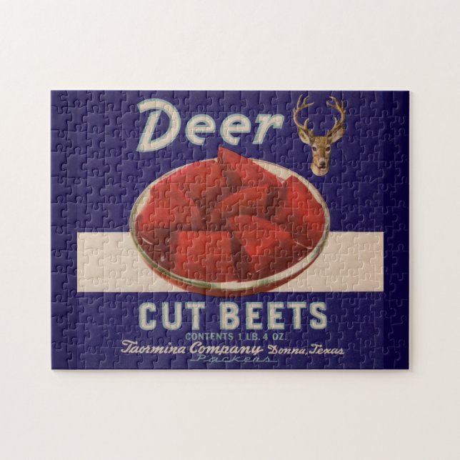 1930s Deer Cut Beets can label Jigsaw Puzzle (Horizontal)