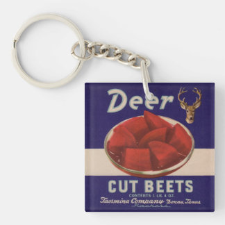 1930s Deer Cut Beets can label Keychain