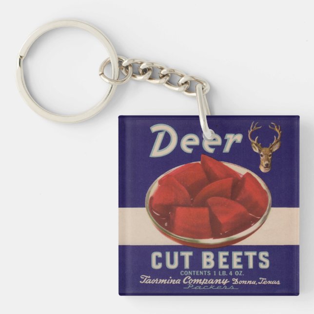 1930s Deer Cut Beets can label Keychain (Front)
