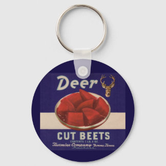 1930s Deer Cut Beets can label Keychain