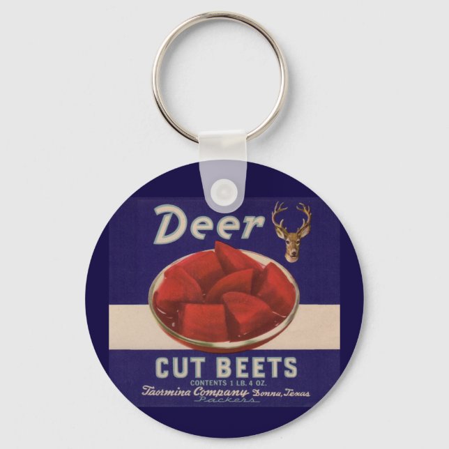1930s Deer Cut Beets can label Keychain (Front)