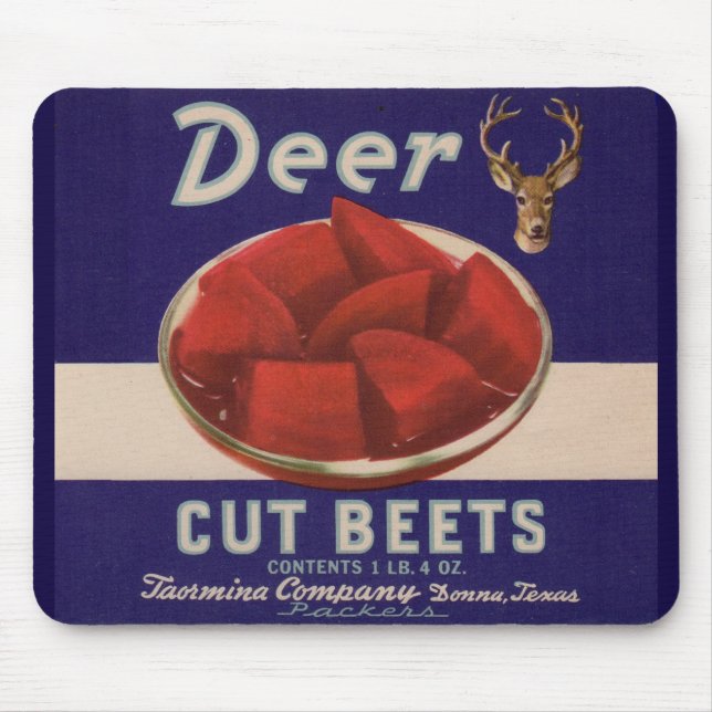 1930s Deer Cut Beets can label Mouse Pad (Front)