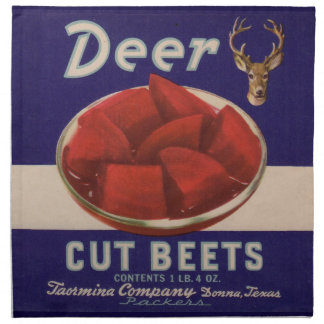 1930s Deer Cut Beets can label Napkin