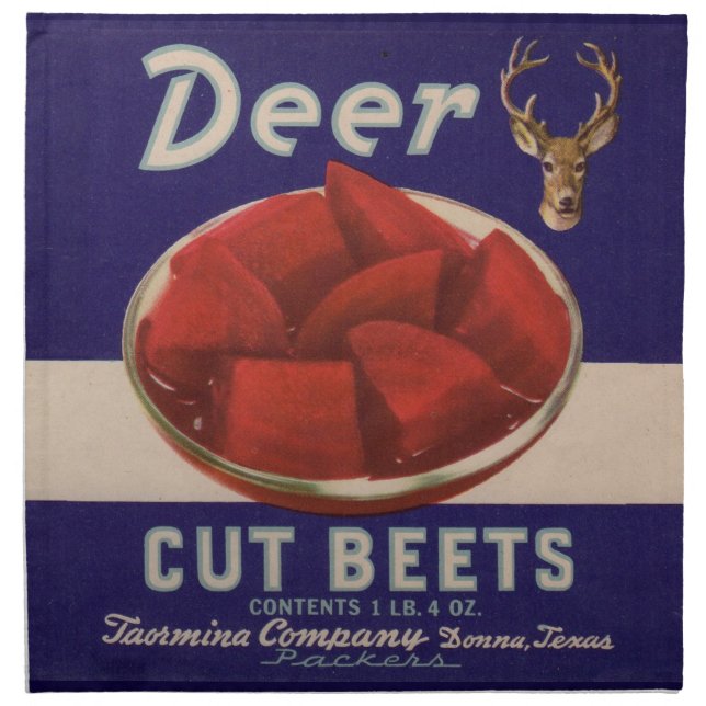 1930s Deer Cut Beets can label Napkin (Front)