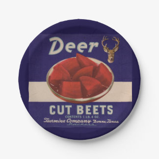 1930s Deer Cut Beets can label Paper Plates