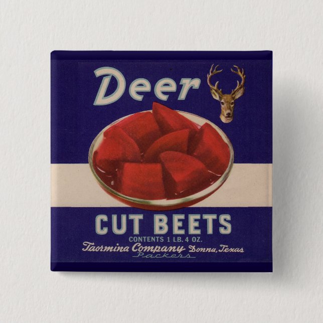 1930s Deer Cut Beets can label Pinback Button (Front)