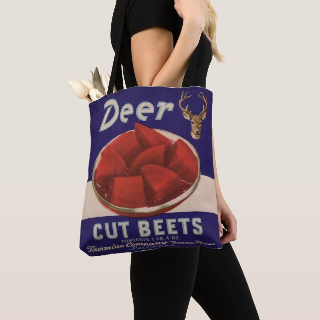 1930s Deer Cut Beets can label Tote Bag (Close Up)